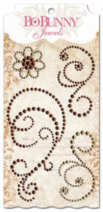 BoBunny Double Dot CHOCOLATE Jewels Flourish 4 pc