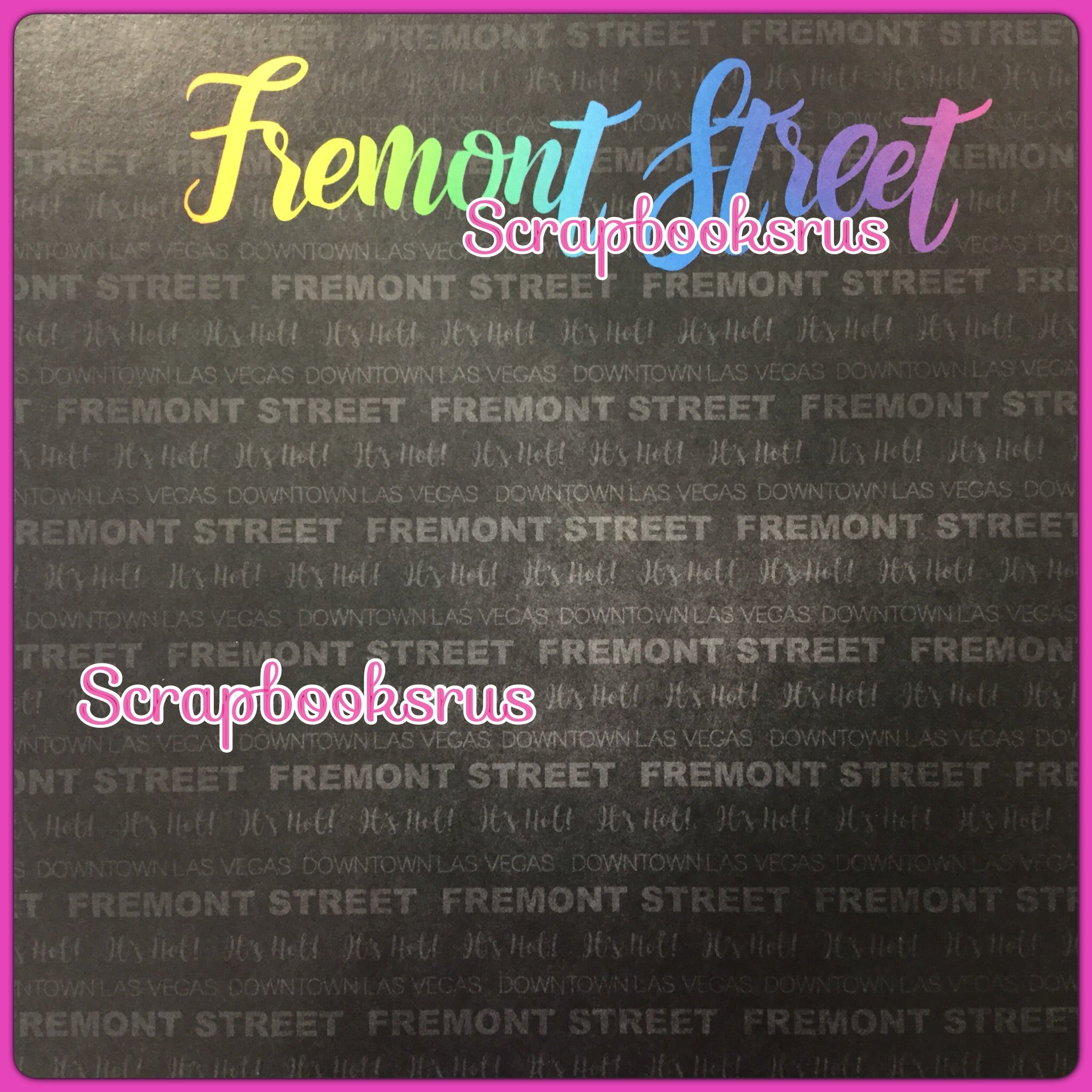 image_5dd98ae6-ee64-429d-8478-63d317874d97.jpg Neon FREMONT STREET 12"X12" Downtown Las Vegas Scrapbook Paper - Image 1