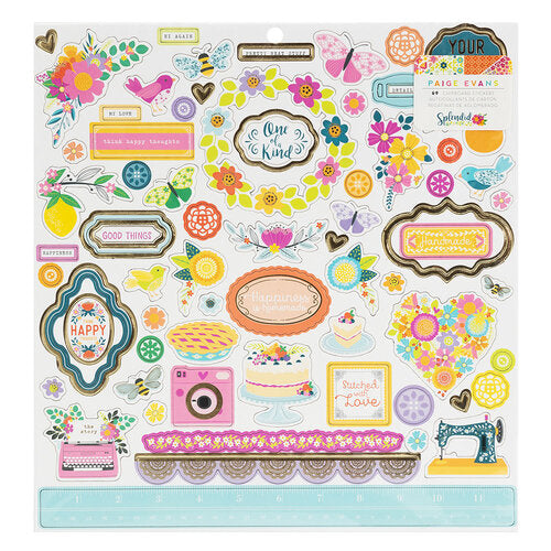 image_5ee361b9-f427-407f-a196-84e4af0bf0b8.jpg Paige Evans SPLENDID CHIPBOARD 12"X12" Scrapbook Stickers - Image 1