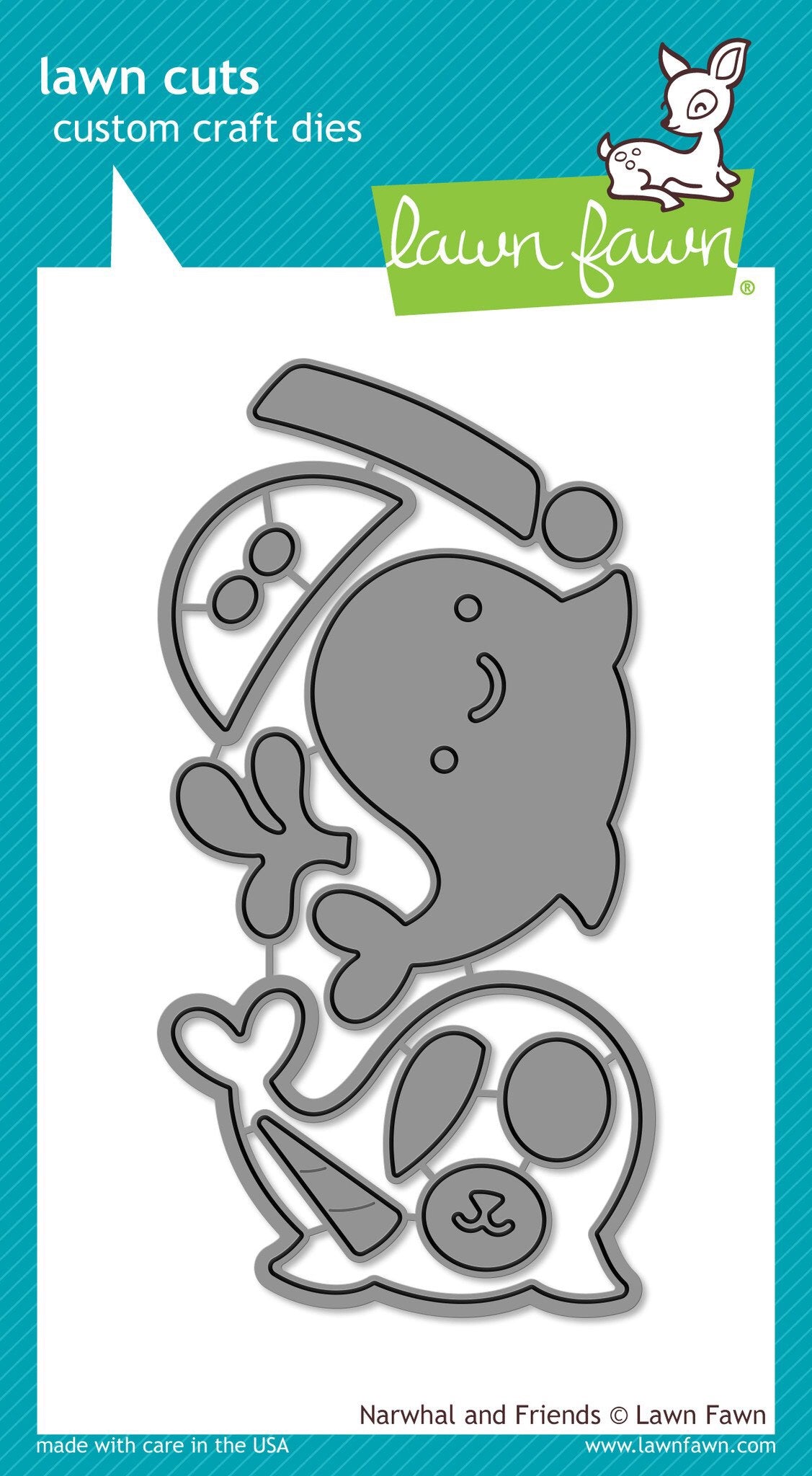 image_5fea37dc-e15e-4ec7-b208-4372b4d79677.jpg Lawn Fawn Cuts NARWHAL AND FRIENDS Custom Craft Die - Image 1