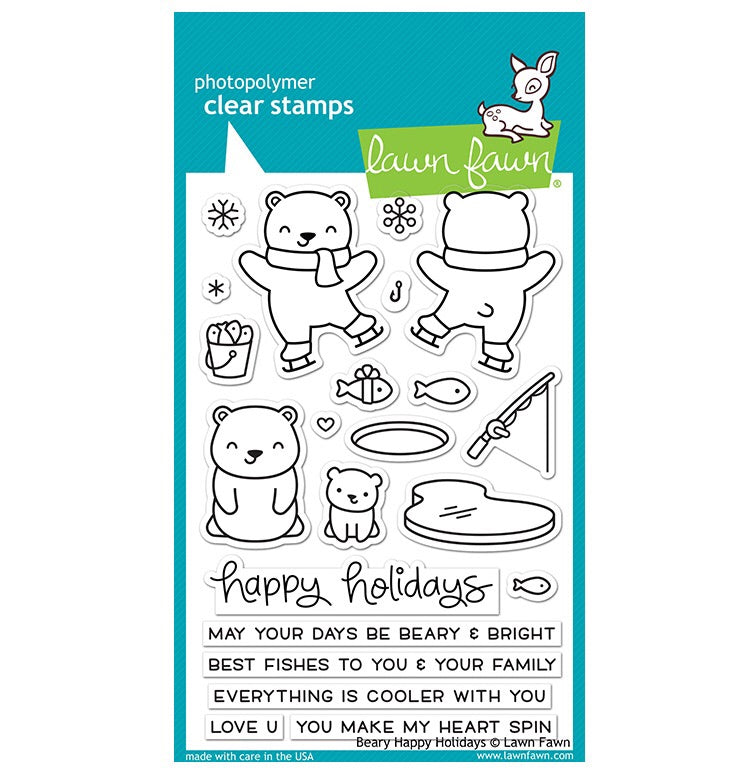 image_6041c3c3-f975-42a5-9eca-42ec52b0f2ad.jpg Lawn Fawn BEARY HAPPY HOLIDAYS Clear Stamps 42 pc - Image 1