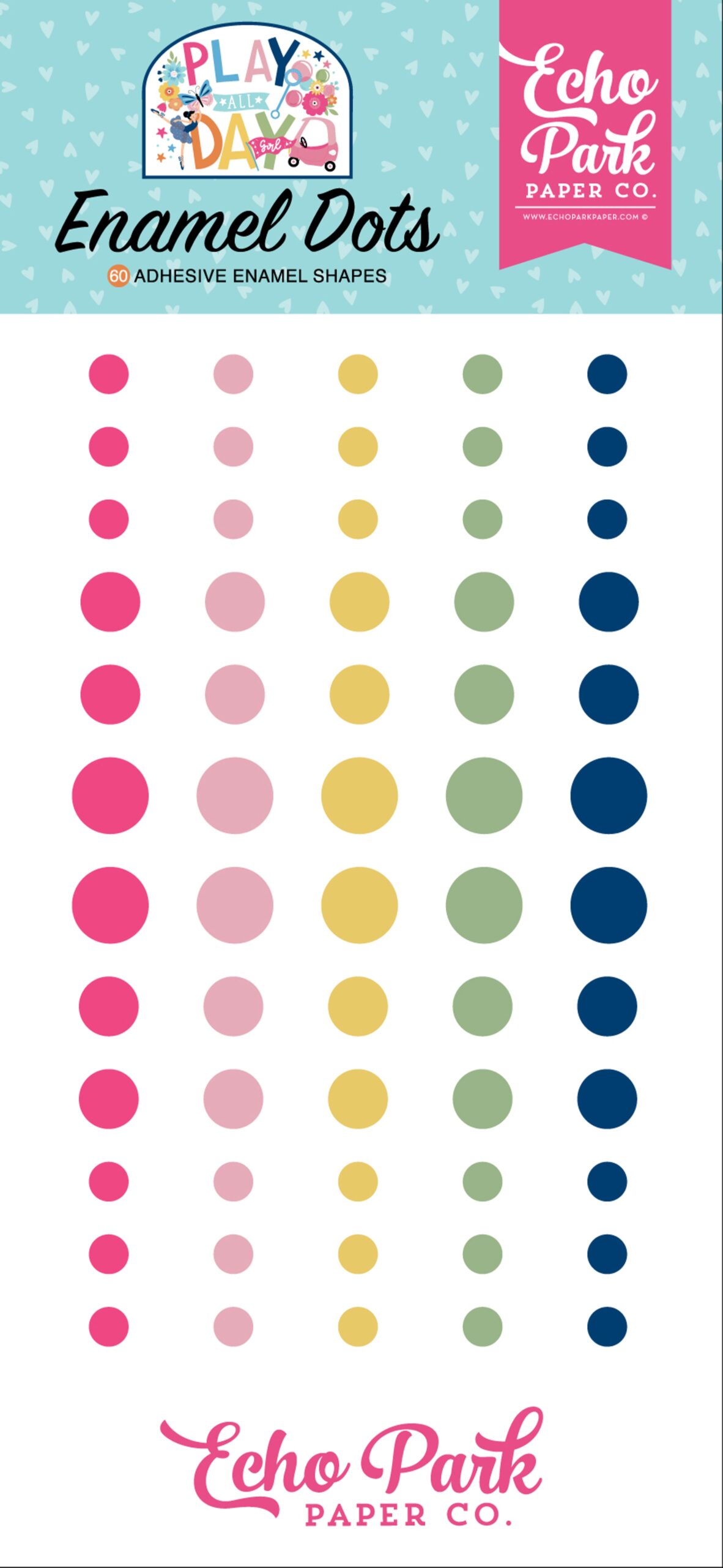 image_607ab9b2-8f99-4cec-ba40-d3ae0e1e3882.jpg Echo Park PLAY ALL DAY GIRL Adhesive Enamel Dots - Image 1