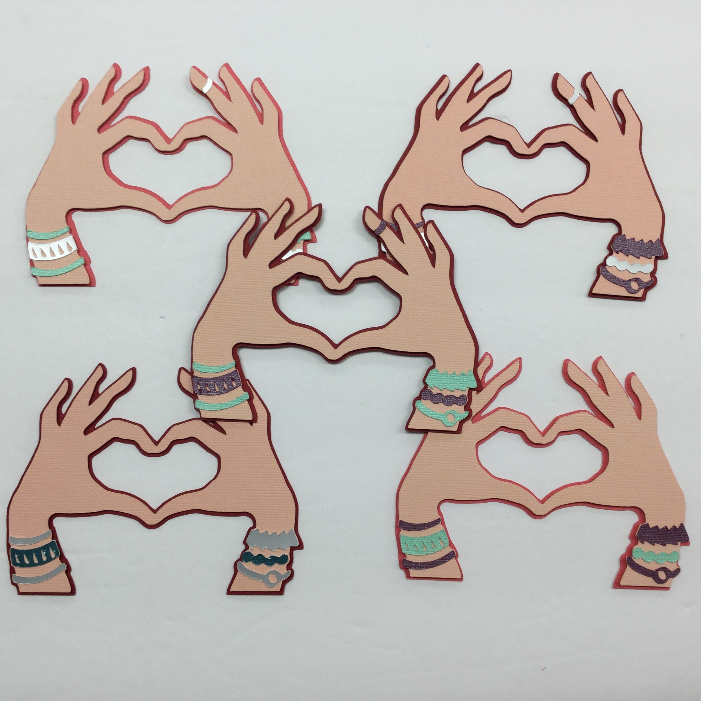 image_60f14b8e-3275-4557-994b-65bc94113d25.jpg SUMMER LOVE HEART HANDS Scrapbook DieCut - Image 1