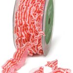 May Arts 3/4” RED PLAID RUFFLE Ribbon 1 yard yd