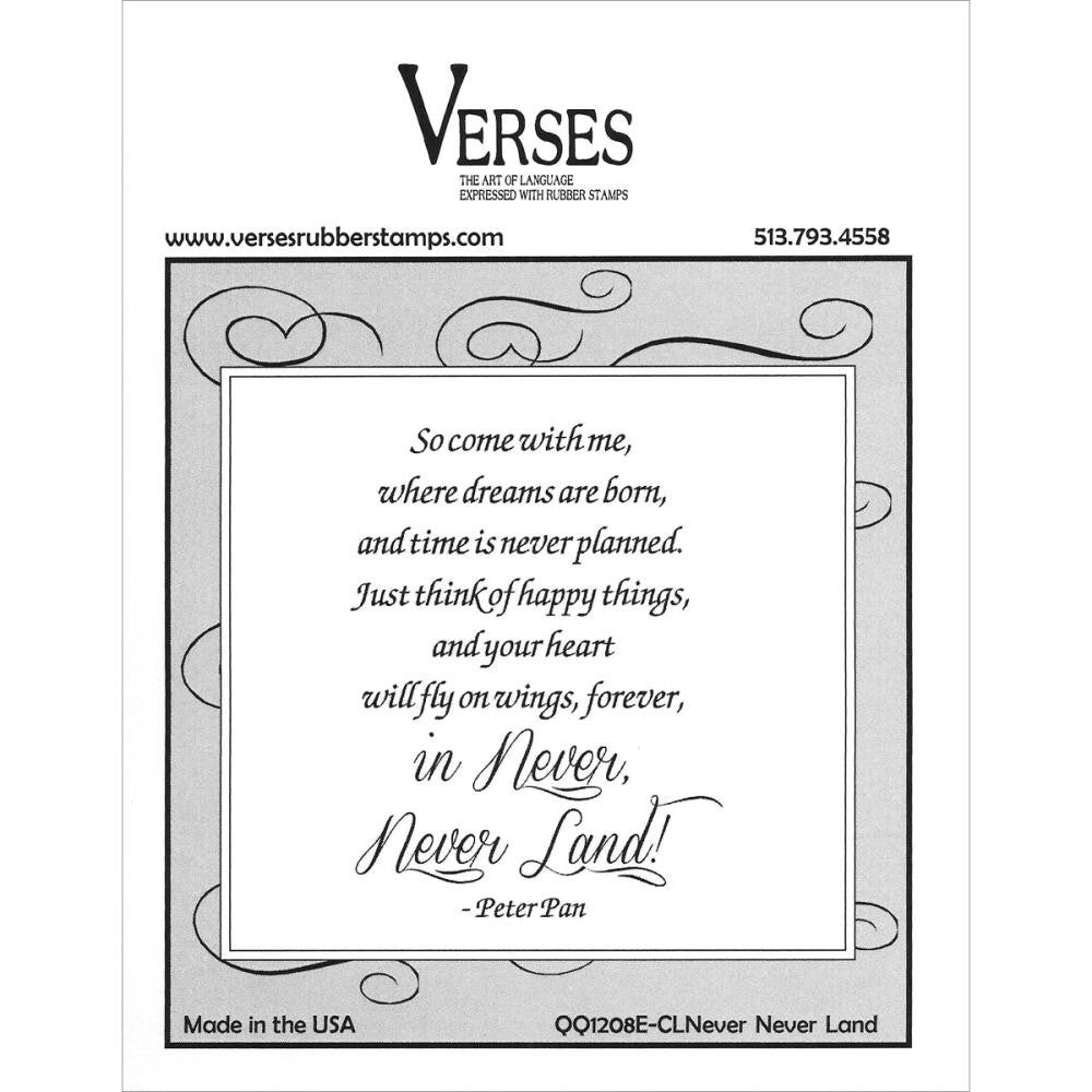 image_62e93397-904b-40f8-9a7a-179cbe9357d7.jpg Verses NEVER NEVER LAND Cling Mount Rubber Stamps - Image 1