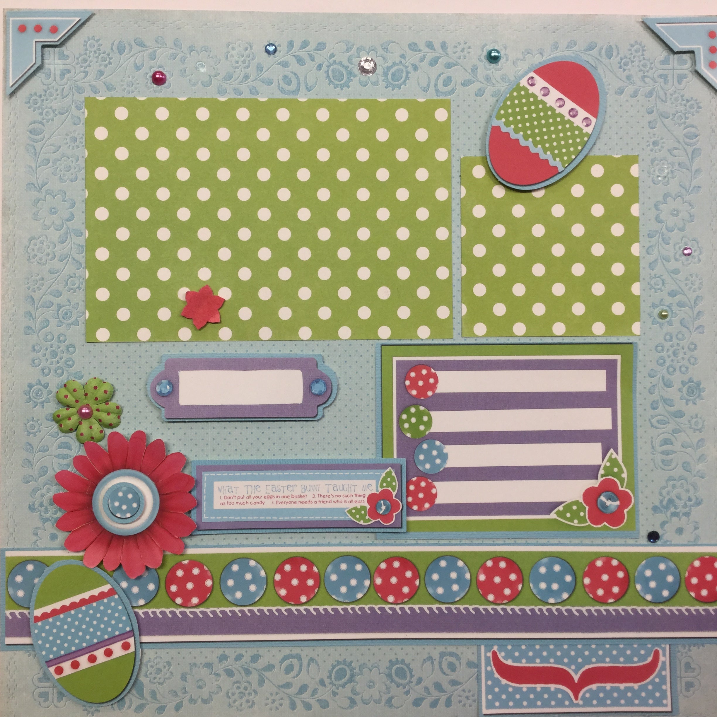 image_65e9d410-64d1-43e7-b8df-5b4102351060.jpg Premade Pages $5.00 EGG’STRA CUTE (2) 12"X12" Easter Pages - Image 1