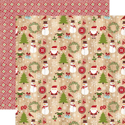 image_66256adc-55c7-4f58-bef6-fa37fb9d1a2b.jpg Echo Park I Love Christmas HERE COME SANTA 12”x12” Scrapbook Paper - Image 1