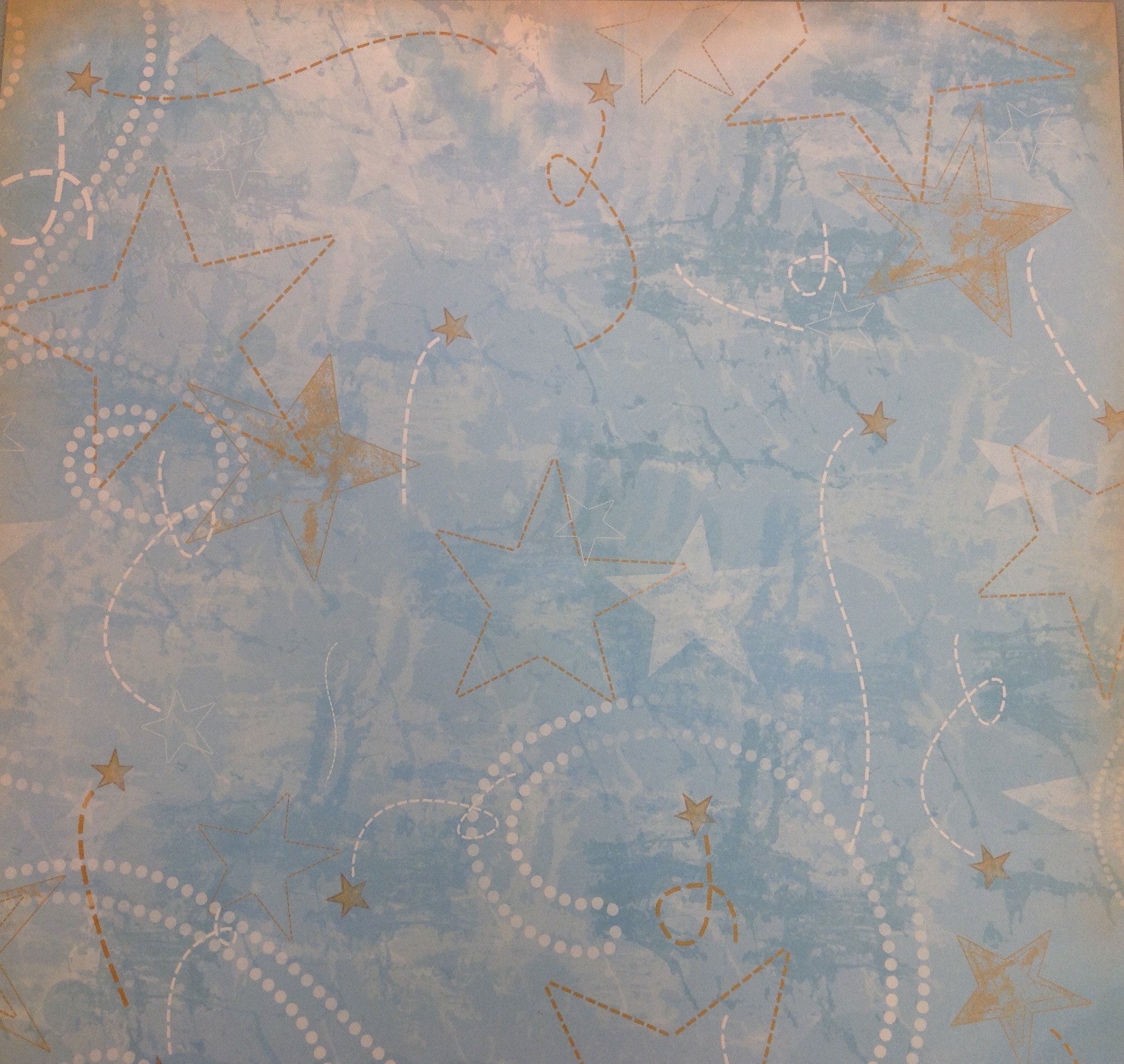 image_66edf936-a86c-4356-a98c-14dd4d4af6e0.jpg SK BLUE WITH STARS 12x12 Scrapbook Papers 2pc - Image 1