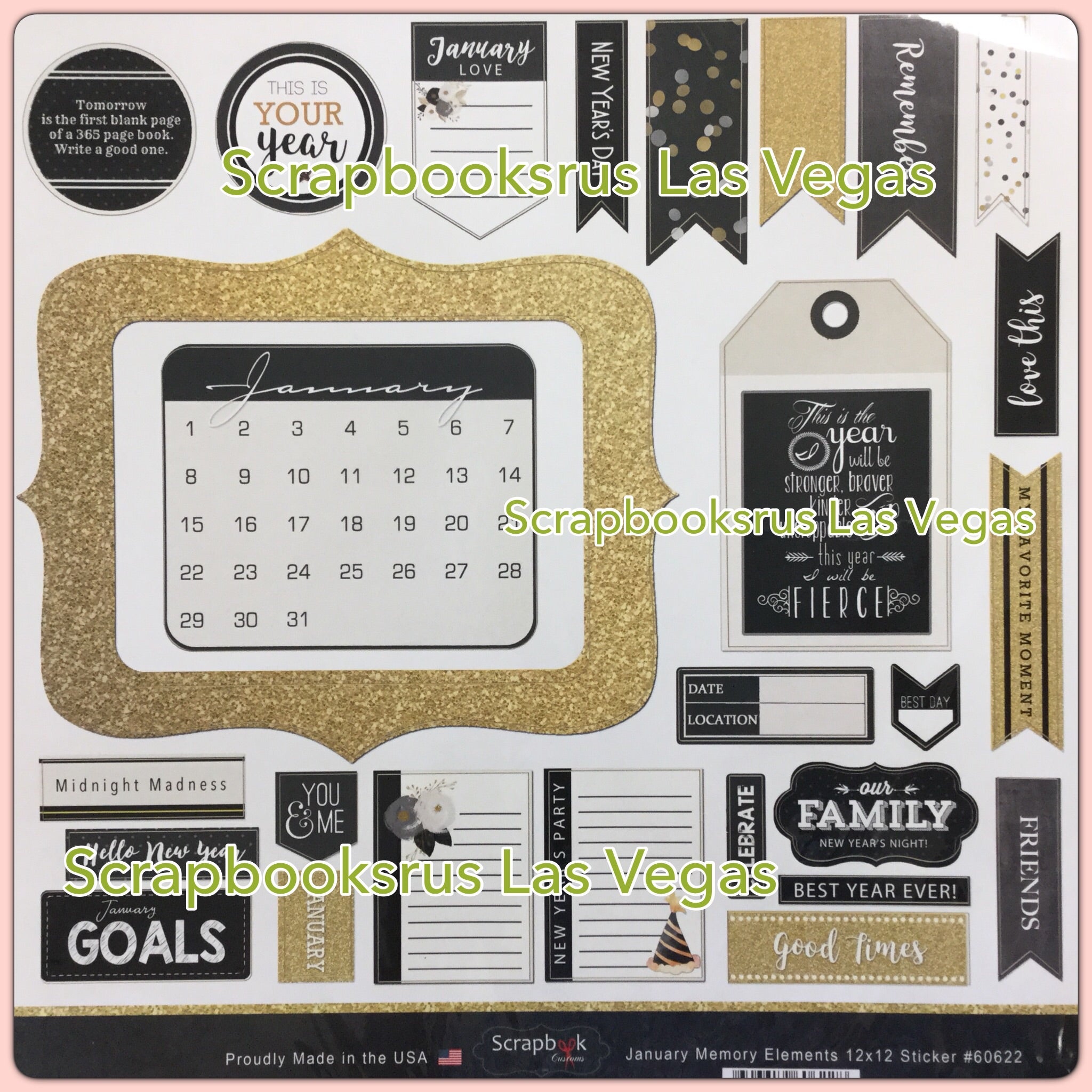 image_6967f4ee-9f93-403b-9bfc-42c396aa298a.jpg JANUARY Memory Elements 12X12 Sticker Happy New Year 60622 - Image 1