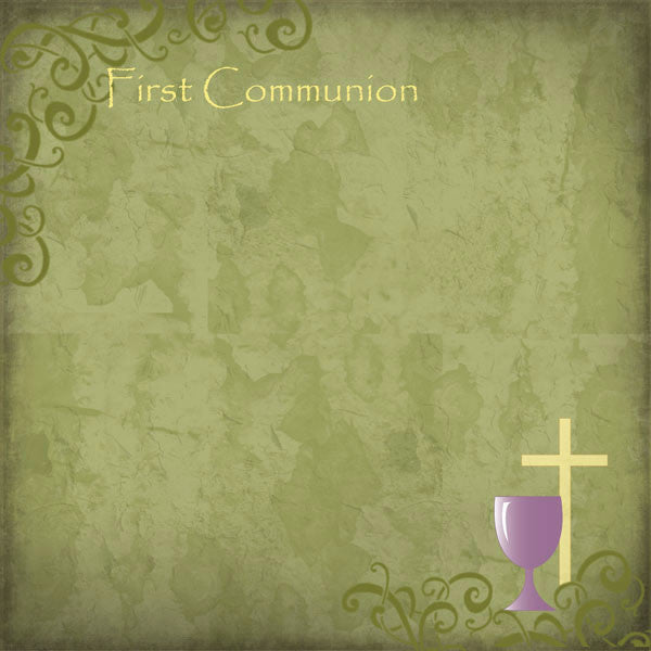 image_699e7cfa-0767-4b8e-b507-5faf412969be.jpeg FIRST COMMUNION 12"X12" Scrapbook Customs Paper - Image 1