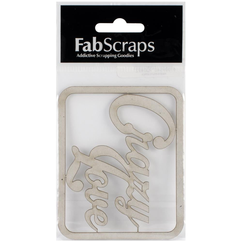 image_69af1fd9-10f2-4e6b-8e43-114d0797893f.jpeg Fabscraps CRAZY LOVE Die Cut Chipboard 3X3.5 1pc - Image 1
