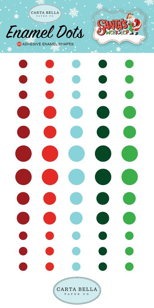 image_6af28726-541a-4d62-baf6-a1b940c7e9f9.jpg Carta Bella SANTA’S WORKSHOP Enamel Dots 60 pc - Image 1