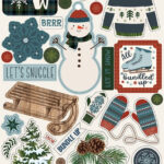 Carta Bella LET IT SNOW 6"x12" Chipboard Accent Sticker 46 pc