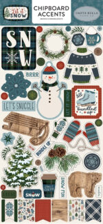 Carta Bella LET IT SNOW 6"x12" Chipboard Accent Sticker 46 pc