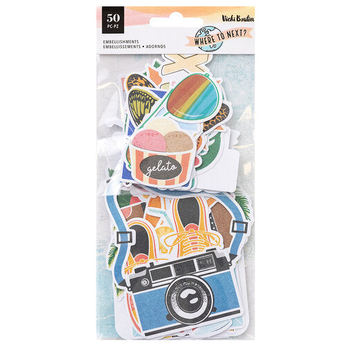 image_6c91074b-6269-485c-be3d-4976a71abb51.jpg Vicki Boutin WHERE TO NEXT DieCut Embellishments DieCuts 50pc - Image 1