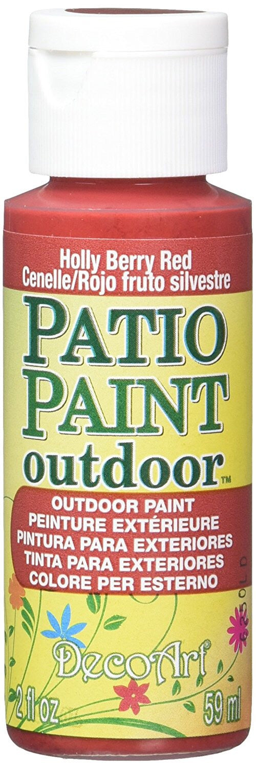 image_6ced7771-f815-48cc-a1a2-b31cb1fa3648.jpg DecoArt Patio Paint HOLLY BERRY RED Outdoor Acrylic Paint 2oz - Image 1