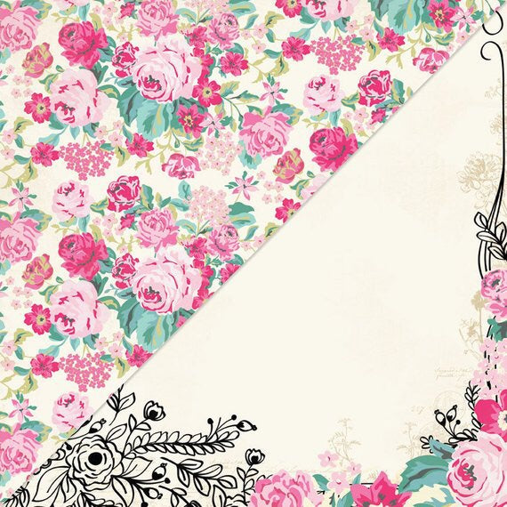 image_6dfddf83-ed00-47e4-9f91-0c0361446f8a.jpg Pink Paislee Oh My Heart BELOVED FIVE 12"X12" Scrapbook Paper - Image 1