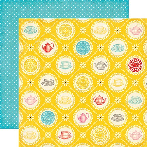 image_6f099221-327b-464e-bcc2-60007b39458e.jpg Echo Park Happiness is Homemade TEA TIME 12x12 Scrapbook Paper - Image 1