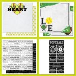 SOFTBALL Heart Pride Love Scrapbook Kit 7pc