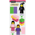 Building Block GIRL FIGURE STICKER World Brick