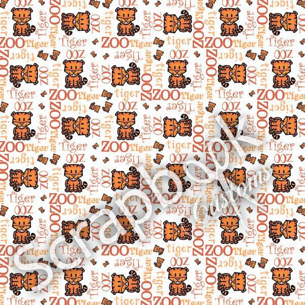 image_73b77a56-2ee0-41fb-9567-06e0e2212856.jpeg Zoo Buddies TIGER 12"X12" Scrapbook Customs Paper - Image 1