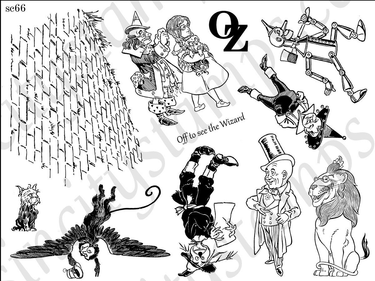 image_741ca130-6e53-47f0-a3c5-6cb72d868026.jpg Sin City Stamps WIZARD AND DOROTHY 3 Art Rubber Stamp - Image 1