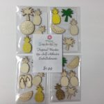Tropical Wooden 6pc Self-Adhesive Embellishments