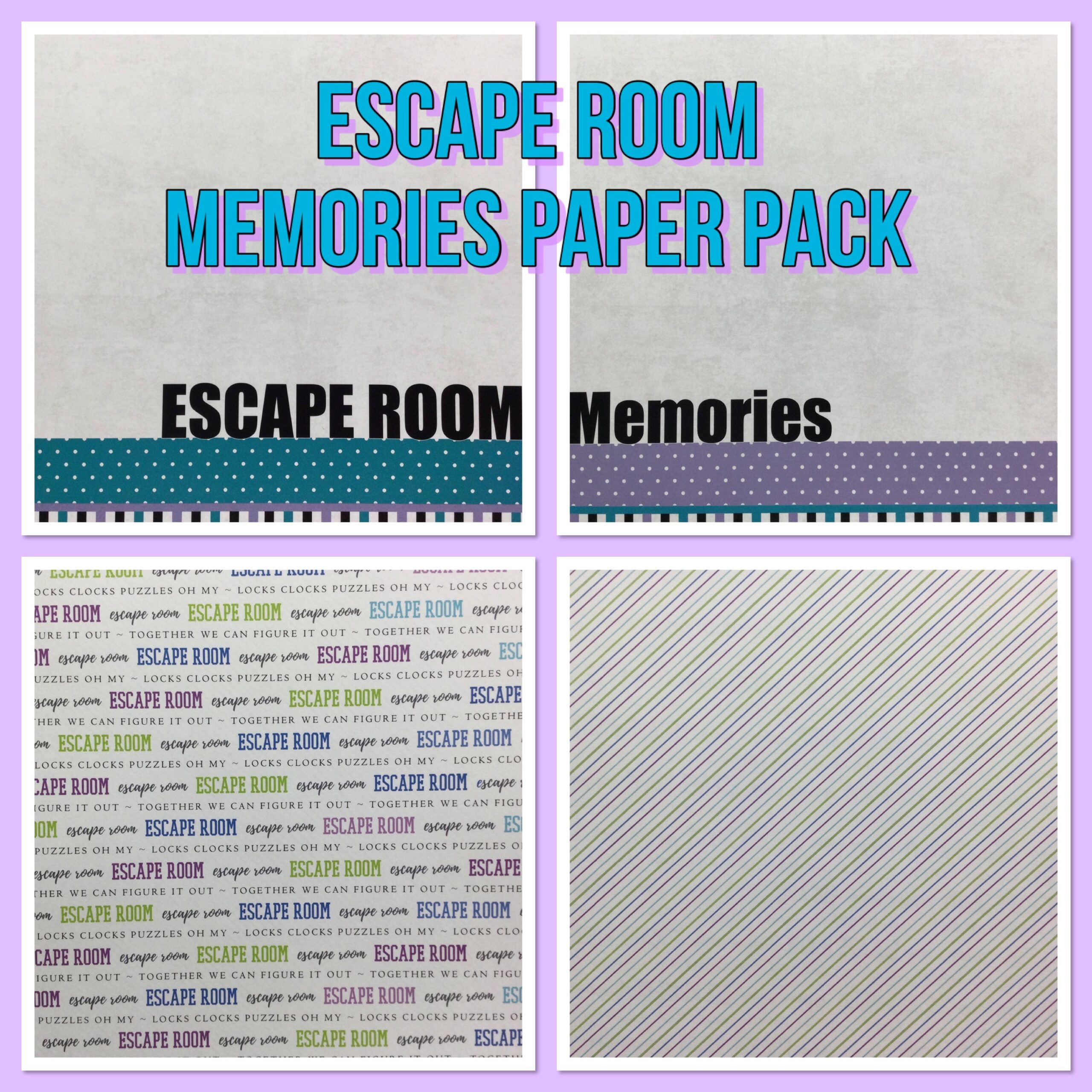 image_7517c461-94ed-442a-a230-bb831f73651b.jpg ESCAPE ROOM MEMORIES 12”X12” Scrapbook Paper Pack 6pc - Image 1