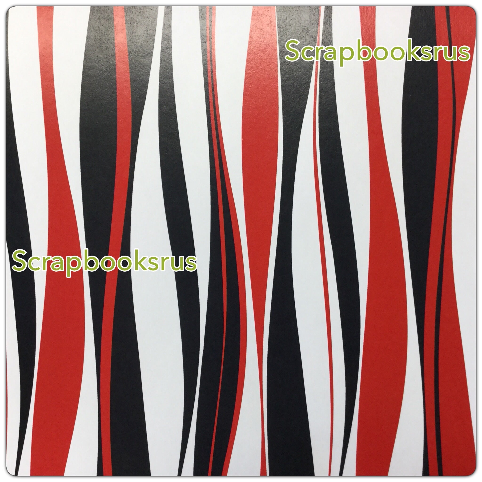 image_75a1d5a7-e4f6-496e-84bd-69ca505ede1d.jpg Retro RED BLACK Stripes 12"X12" Custom Paper - Image 1