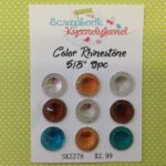 COLOR RHINESTONE Mixed Gems 9pc 5/8" - Image 4