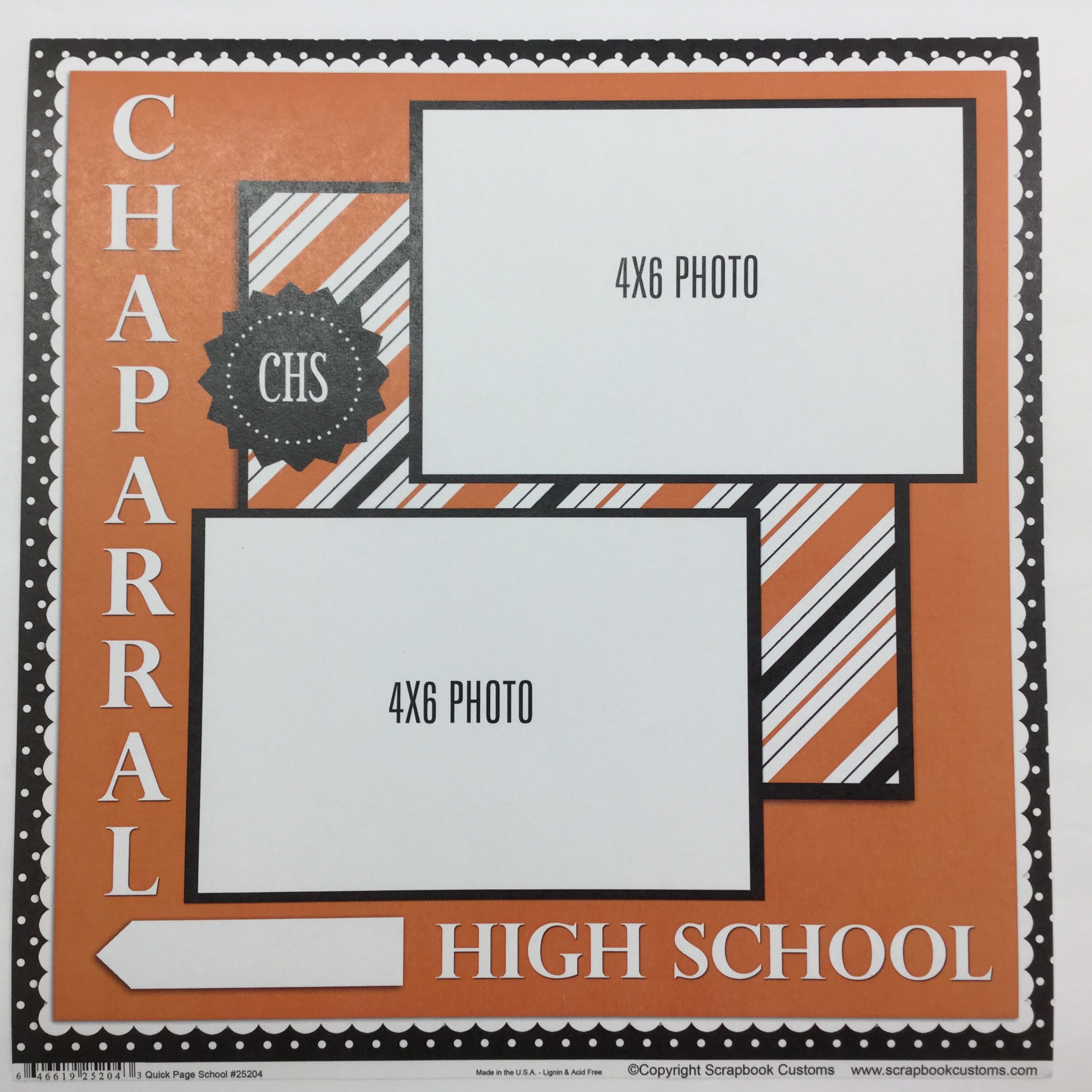 image_781dba8c-3a15-4abb-b230-b2fe2506efe8.jpg Quick Page CHAPARRAL High School 12"X12" Scrapbook Paper - Image 1