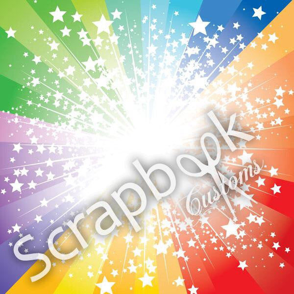image_78fe808f-f196-4eba-ab25-85988d9fcf7e.jpg CHEERLEADING BURST 12"X12" Scrapbook Customs Paper - Image 1