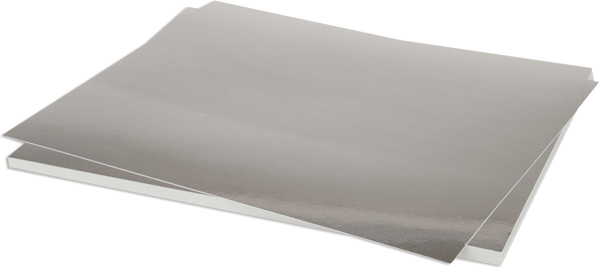image_79924141-a085-44a2-abfb-78f555dafe9c.jpg Bazzill Foil SILVER 12"X12" Mirror Cardstock Sheets - Image 1
