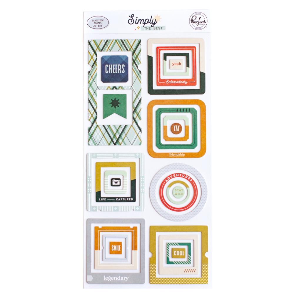 image_7b9d56ff-a253-4460-9584-a4bc0ac18ff3.jpg Pinkfresh Studio SIMPLY THE BEST CHIPBOARD FRAMES 27pc - Image 1