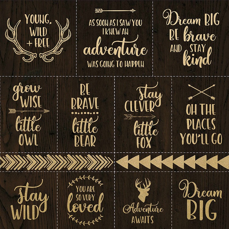 image_7e29a7a7-31f5-4e54-a821-5caf9e2802c3.jpg Kaisercraft Hide & Seek ADVENTURE 12X12 Foil Scrapbook Paper - Image 1