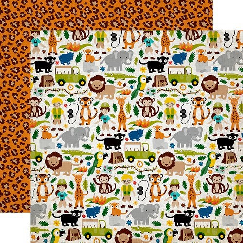 image_7ed5bf43-1e1a-4d10-8e0d-ad7fd702e1e7.jpg Echo Park Jungle Safari JUNGLE ADVENTURE 12x12 Scrapbook Paper - Image 1