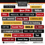 Wizarding World 6X6 RED & GOLD WORDBIT Harry Potter Sticker 25pc