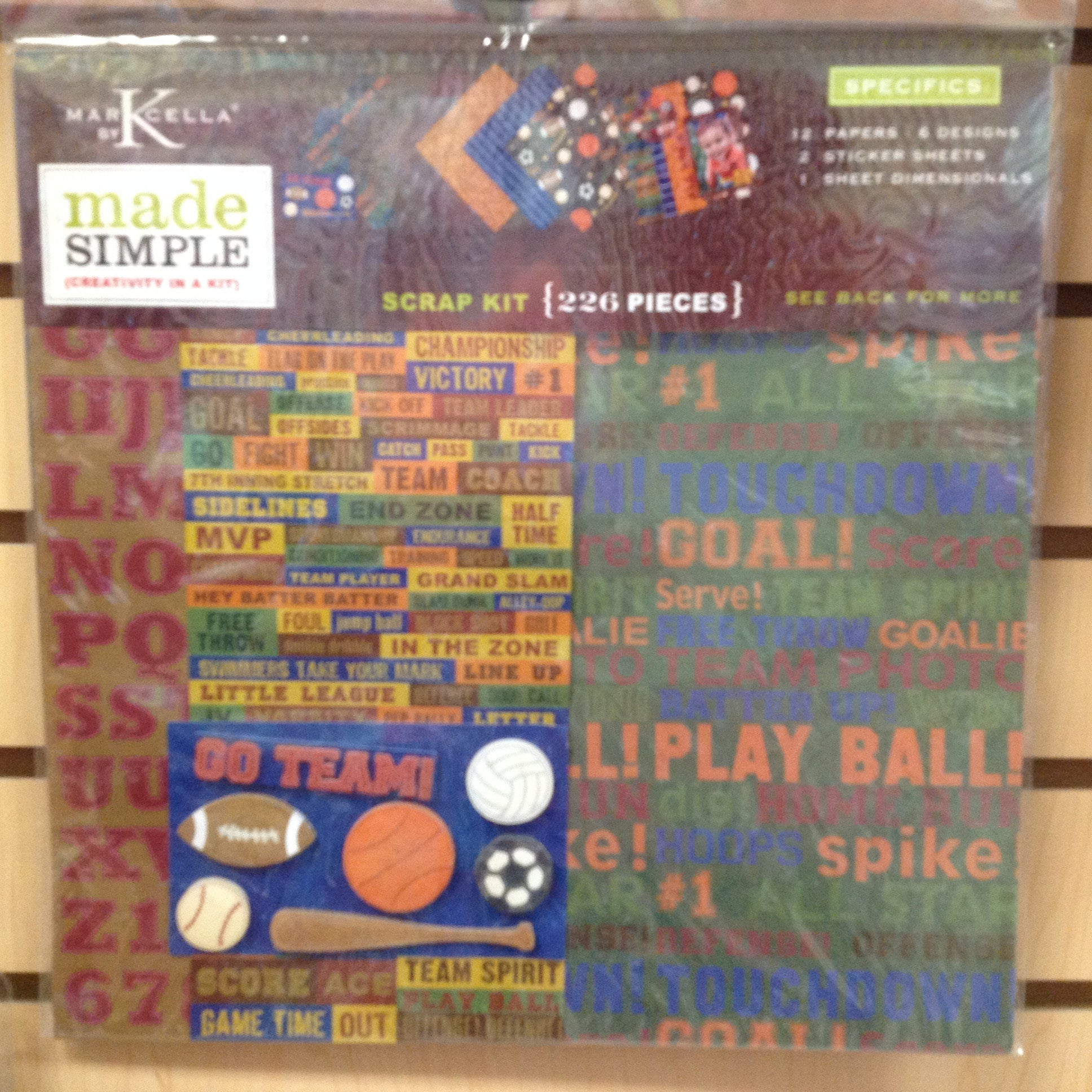 image_809833dc-055a-4437-bd9f-705e5d5ad53a.jpeg K & Company SPORTS 12"X12" Scrapbook Kit 226pc - Image 1