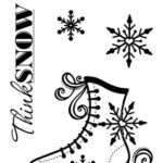 Small Stamps ICE SKATE Clear Acrylic Stamp 4pc