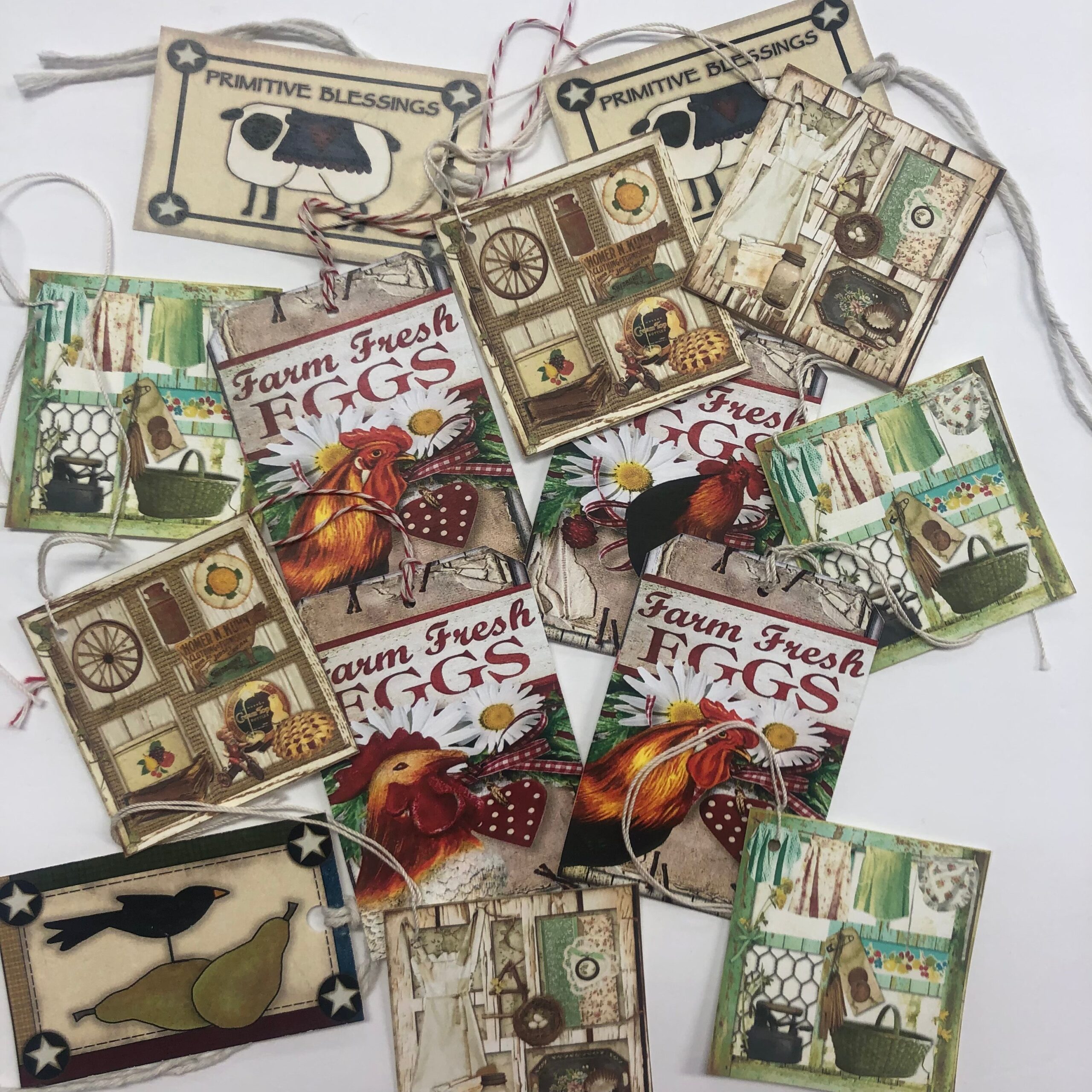 image_81560576-abbd-492d-9c00-c560ae1abaa5.jpg Tags & Ephemera 14pc COUNTRY CHIC Farm Laundry - Image 1