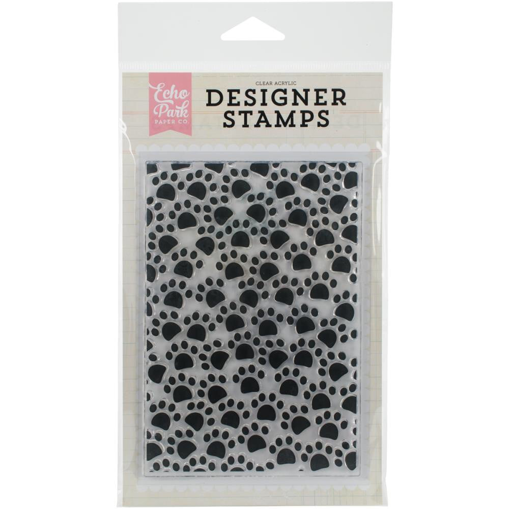 image_8160b05b-6416-4acd-9e72-f4b1bd48f364.jpg Echo Park PAW PRINTS Clear Background Stamp 4x6 - Image 1