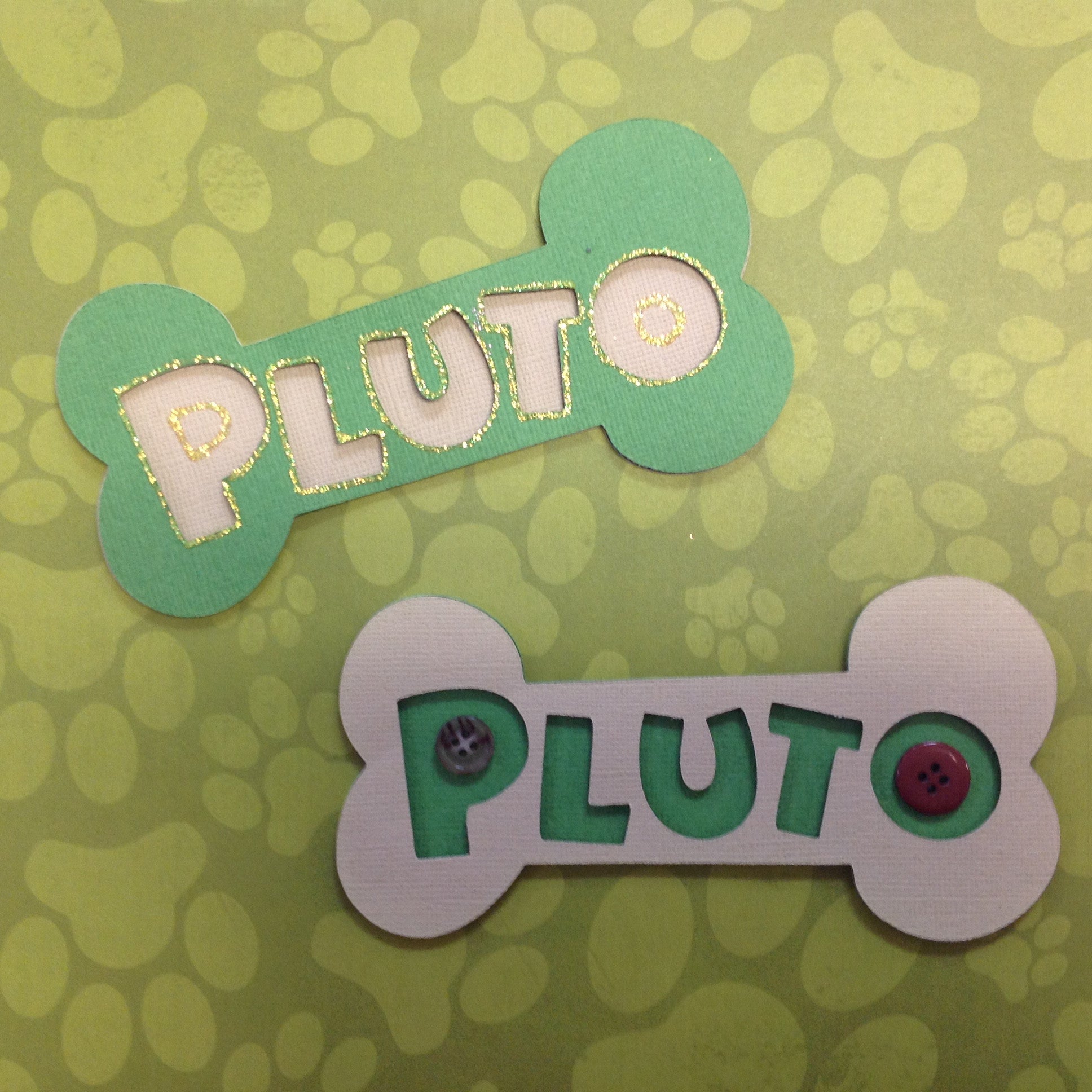 image_81c674e0-135f-421b-8970-acaa6f53ac5c.jpeg Disney 3D PLUTO BORDER Dog Bone Scrapbook Title Scrapbooksrus - Image 1