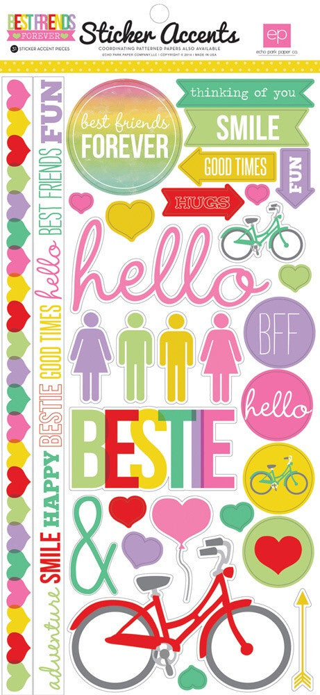 image_82f97132-5079-496b-b037-a19724f315d9.jpg Echo Park BEST FRIENDS FOREVER Accent Stickers - Image 1
