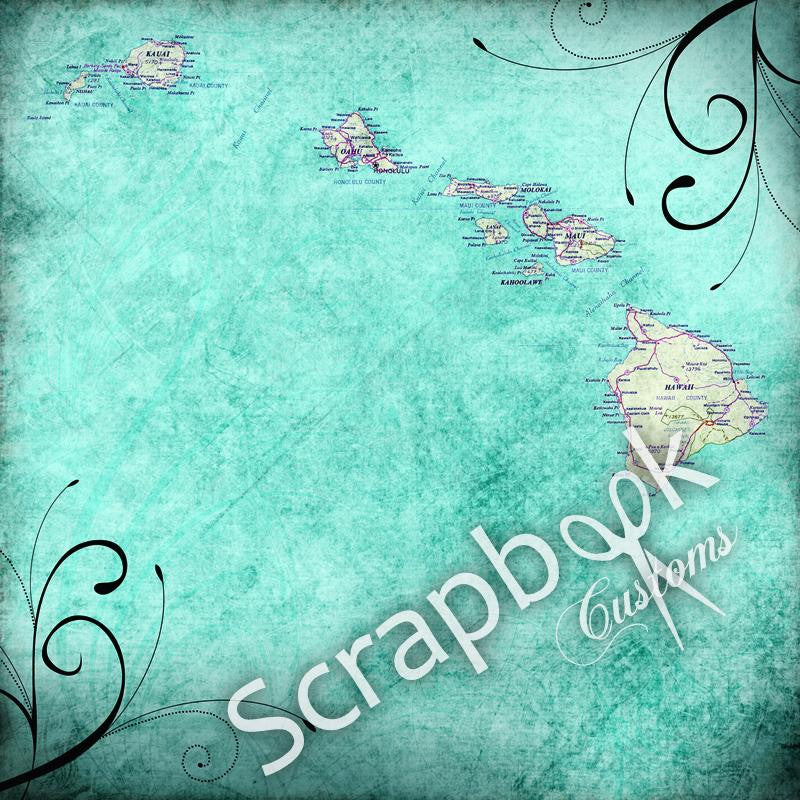 image_8352cbf3-7411-4e9a-82b1-851c1987130e.jpeg HAWAII TRAVEL 12"X12" Scrapbook Customs Paper - Image 1