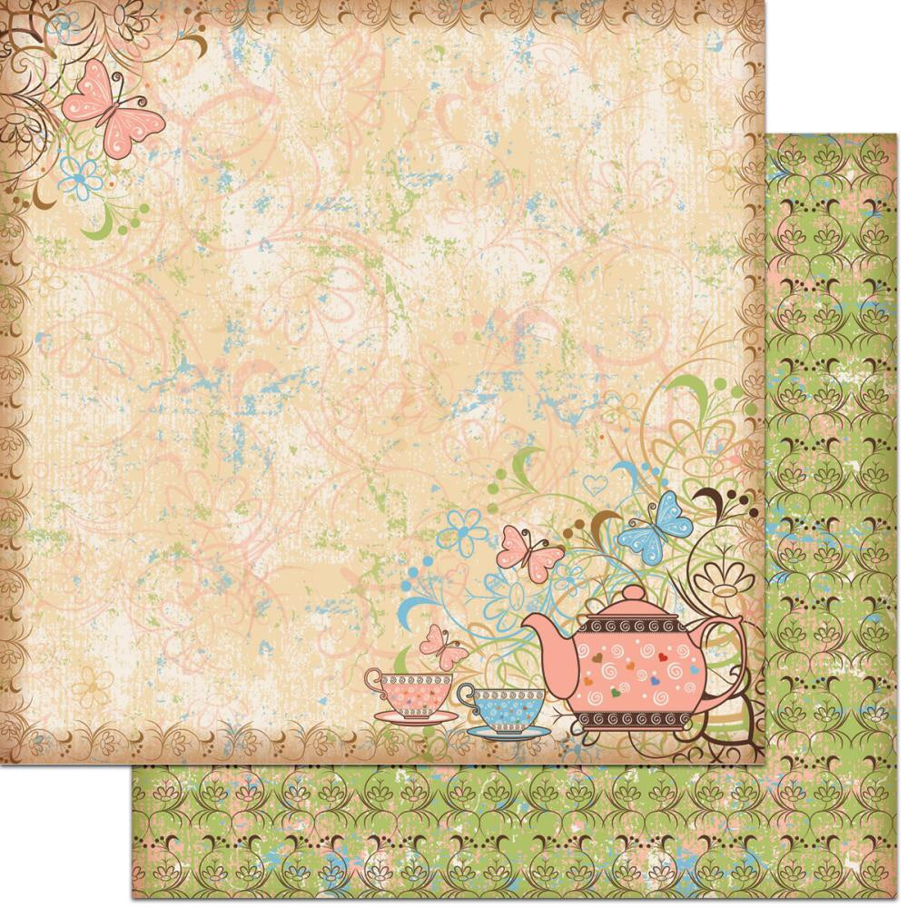 image_850ee054-54a7-4085-a69c-8b5f89b180c4.jpg Feature Art Party Collection TEA PARTY 12"X12" Scrapbook Paper - Image 1