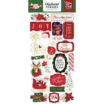 Echo Park MERRY & BRIGHT CHIPBOARD Phrases Adhesive 6x12 Sticker