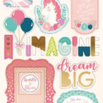 Echo Park 6"x12" IMAGINE THAT GIRL Chipboard  Phrases 23pc