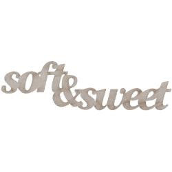 image_8a807118-fb63-45cf-aa20-bbd74056f18e.jpg Fabscraps SOFT & SWEET Die-Cut Grey Chipboard Word - Image 1