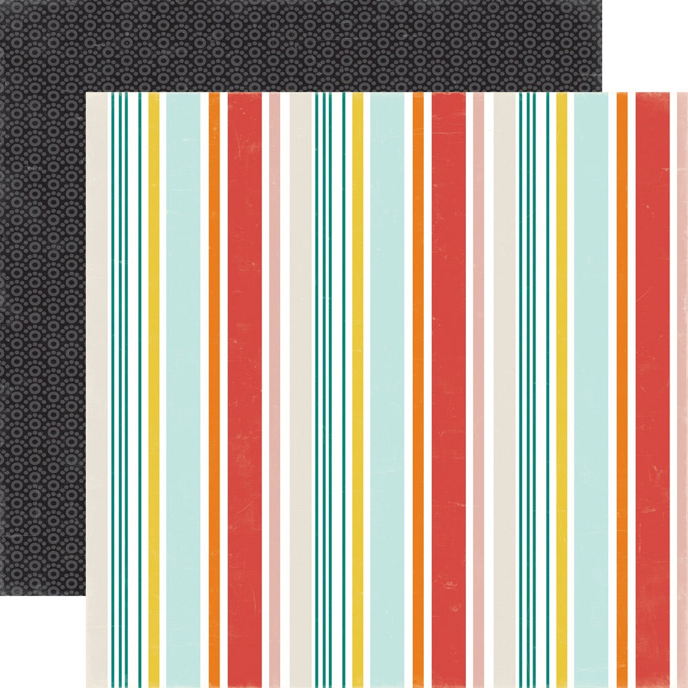 image_8a9dcdd7-7860-4d7c-96e4-7acaaf0037f0.jpg Echo Park Meow KITTY STRIPE 12X12 Scrapbook Paper - Image 1
