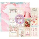 Prima STRAWBERRY MILKSHAKE 12"X12" PAPER PAD With Foil 24 sheets - Image 5